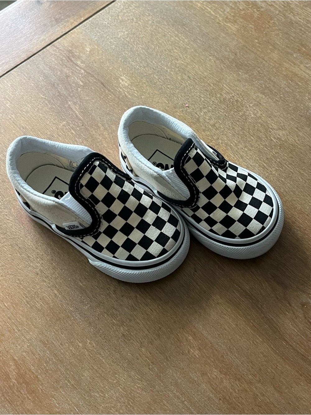 Vans Kids Checkerboard Slip-On Sneakers - Black & White